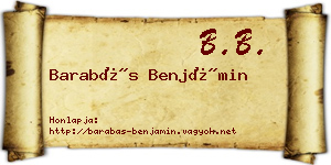 Barabás Benjámin névjegykártya